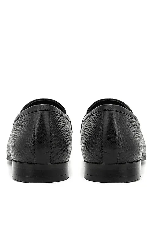 Black Loafers With Asymmetric Buckle