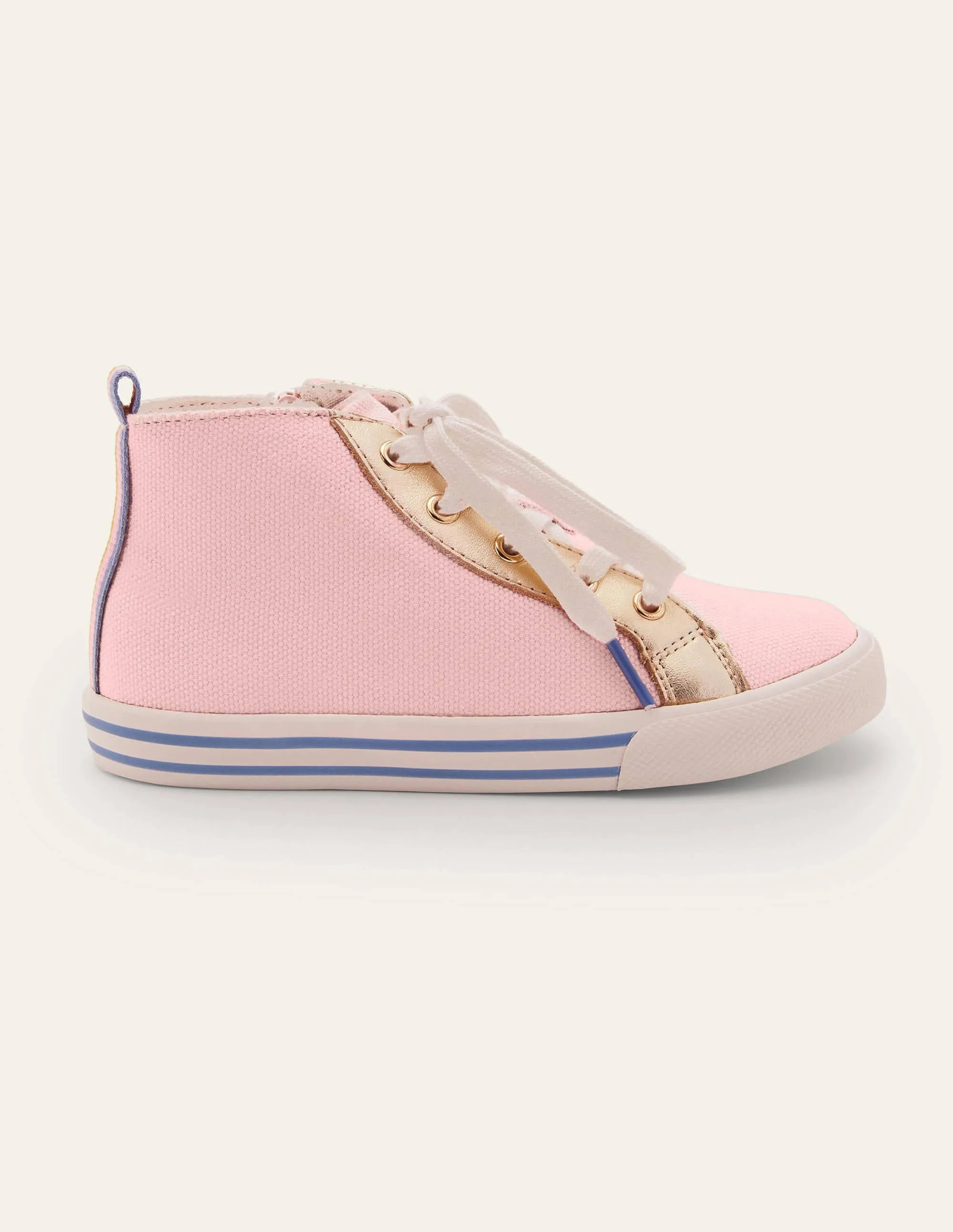 Canvas High Top Trainers-Boto Pink