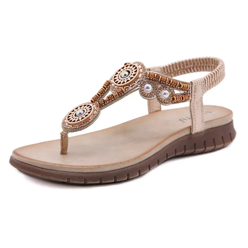 SIKETU | Vintage Beaded Rhinestone Comfy Sandals
