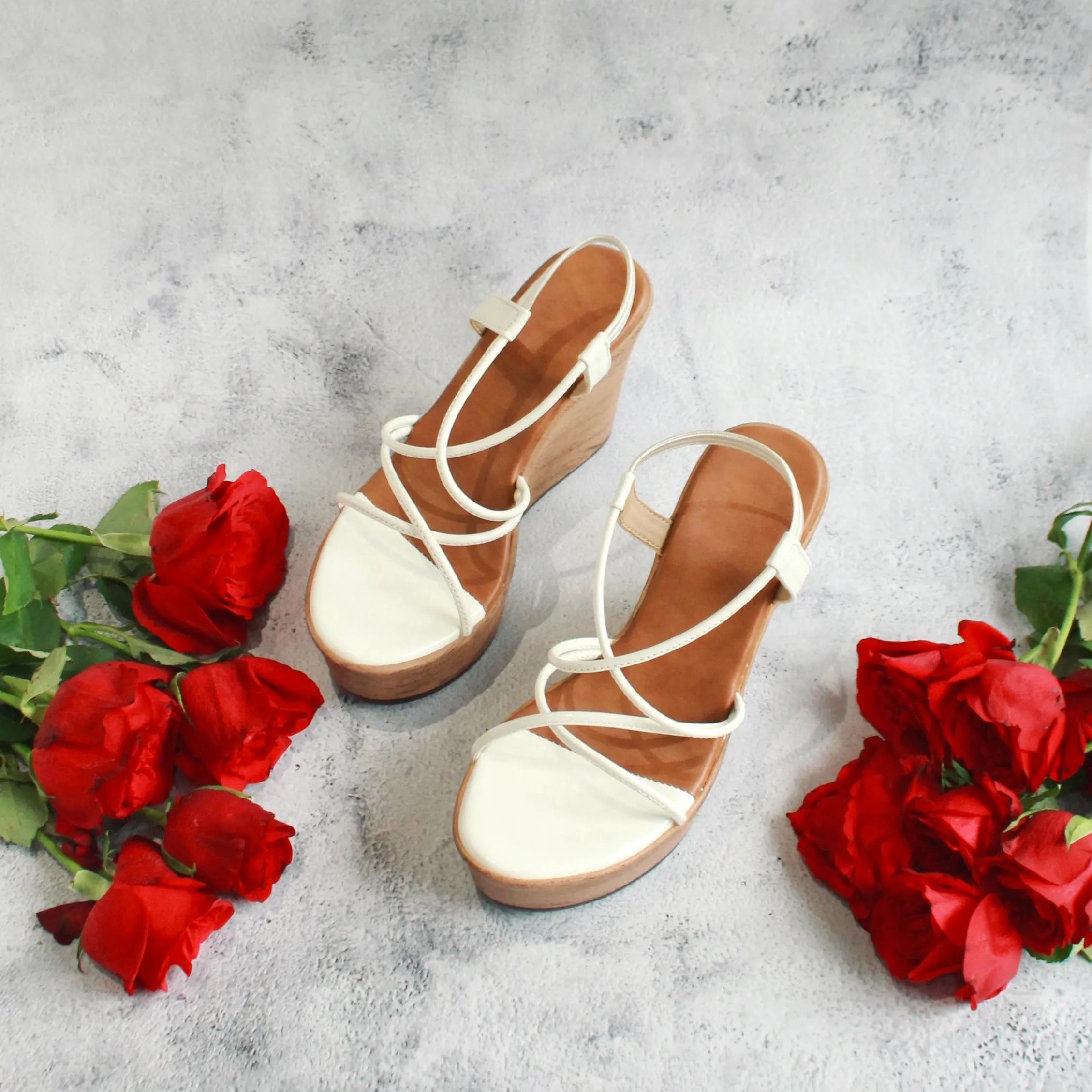 Strappy Wedges - White