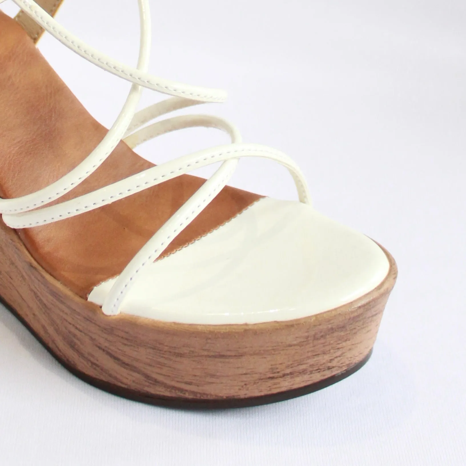 Strappy Wedges - White