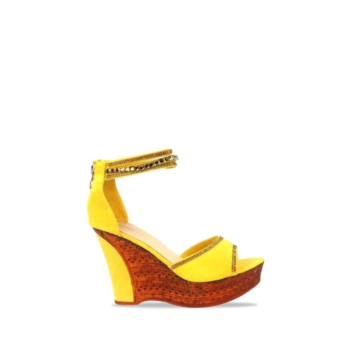Taylor High Heel Ankle Strap Diamante Wedge