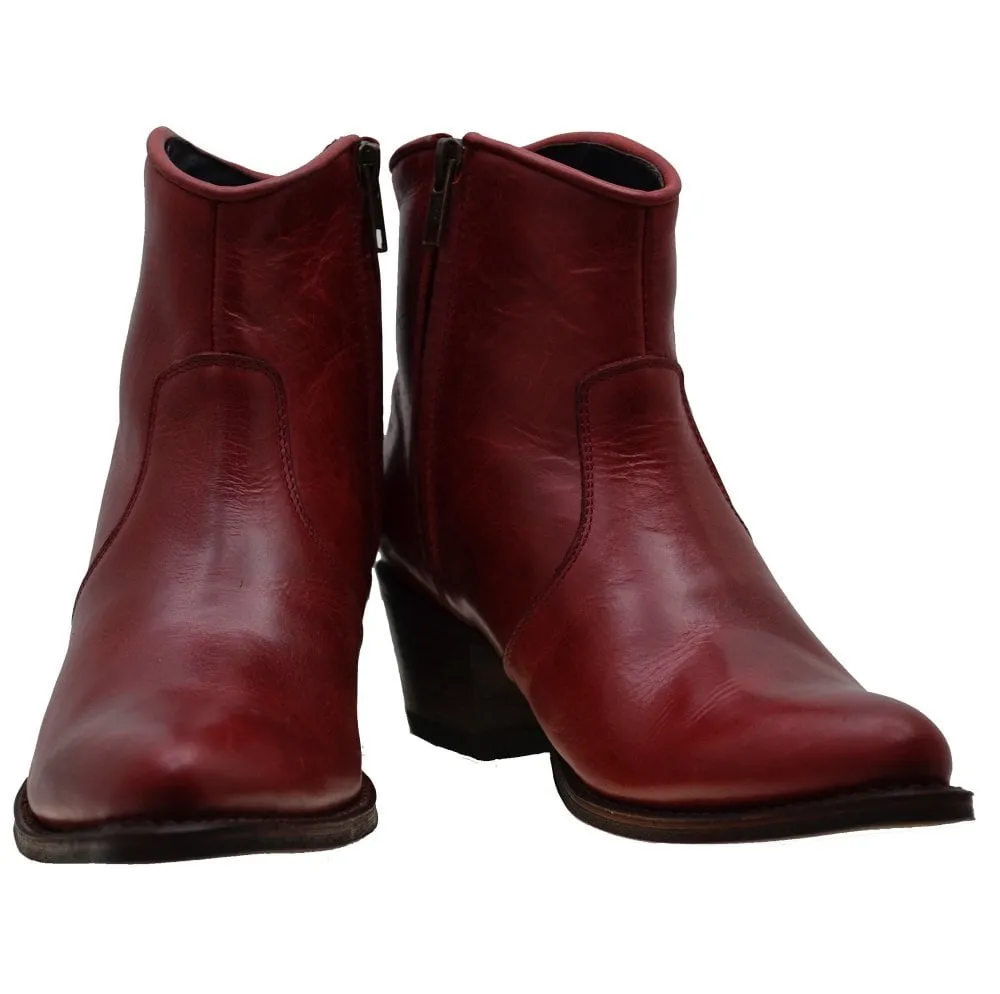 Women's Cowboy Boots Sendra 10393 Red Leather Cuban Heel