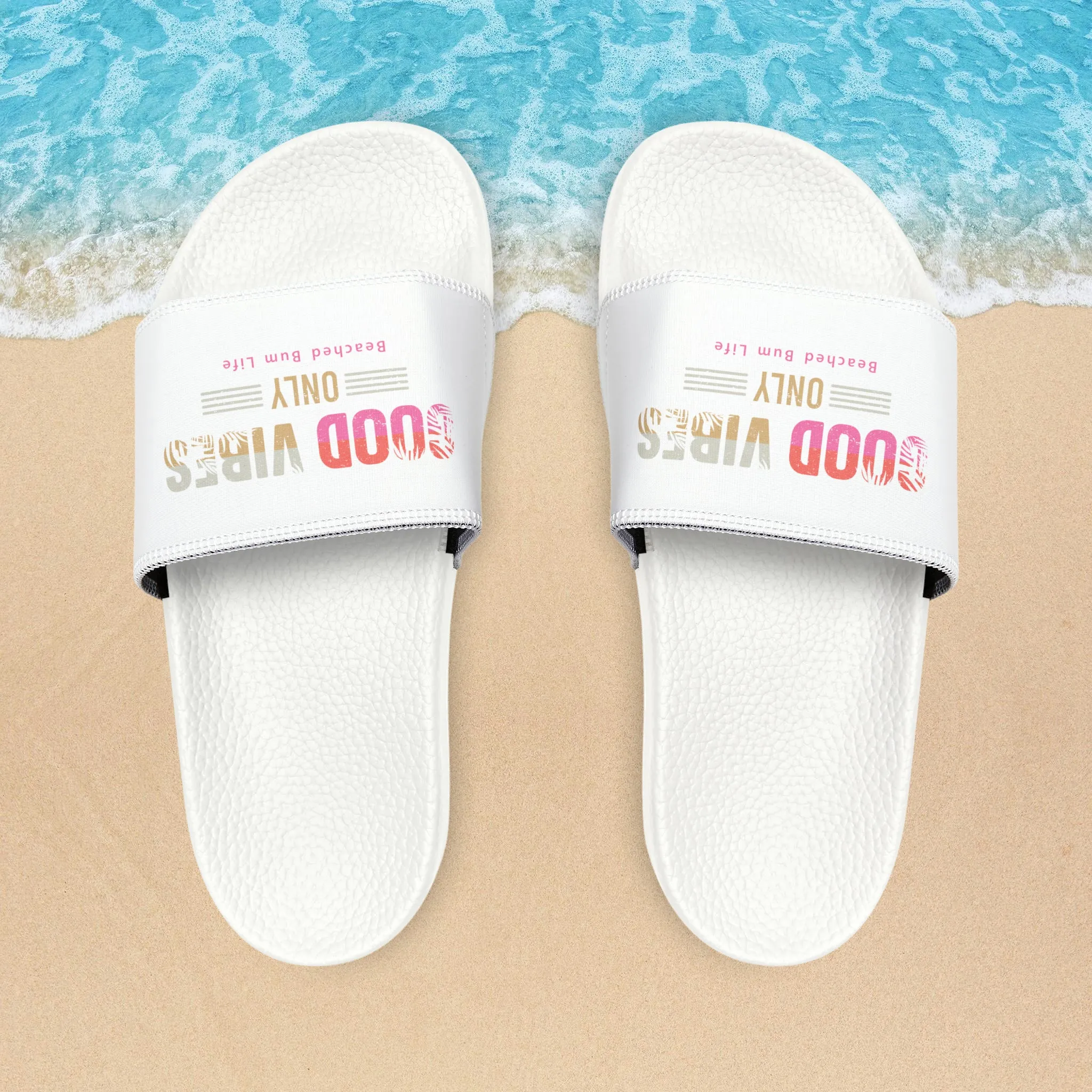 Women's - GOOD VIBES - PU Slide Sandals - D